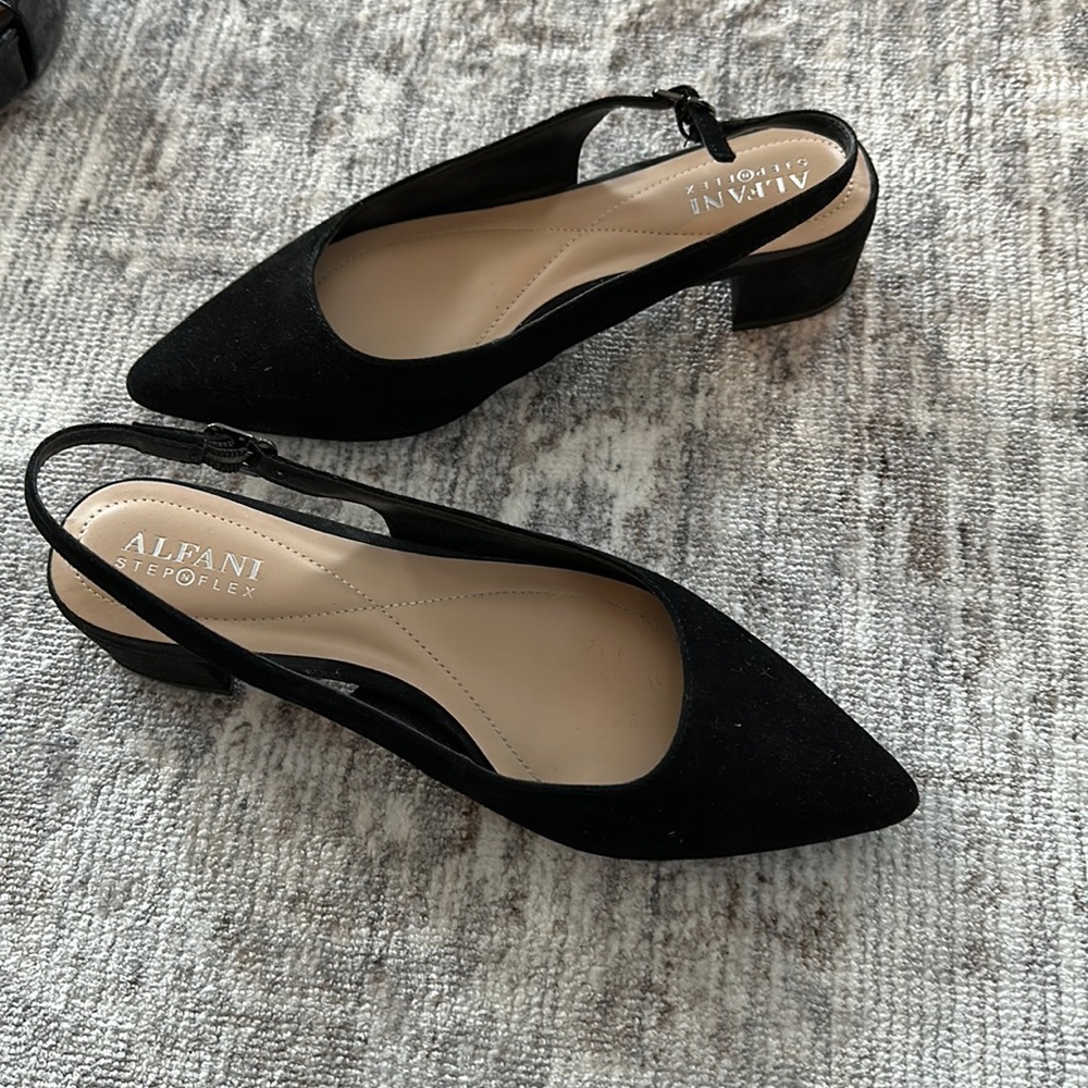Alfani  faux suade step/flex sling back